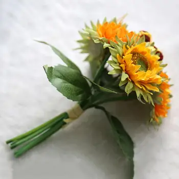 

1 Bunch Sunflower Silk Artificial Flower Bouquet for Home Wedding Decoration DIY Party Table Window Decor/ Flower Head
