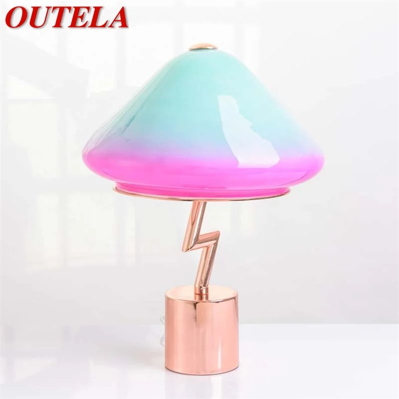 

OUTELA Modern Lamp Table Romantic Design E27 Colorful Creative Desk Light Home LED Decorative For Foyer Living Room Bedroom