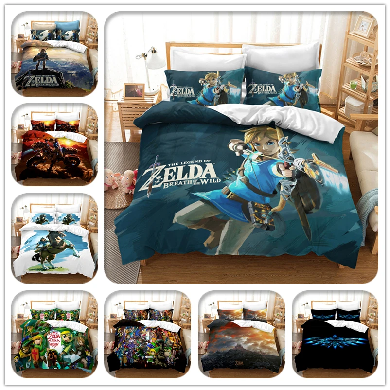 3D The Legend of Zelda Kids Bedding Set Duvet Cover Pillowcase Comforter Cover 