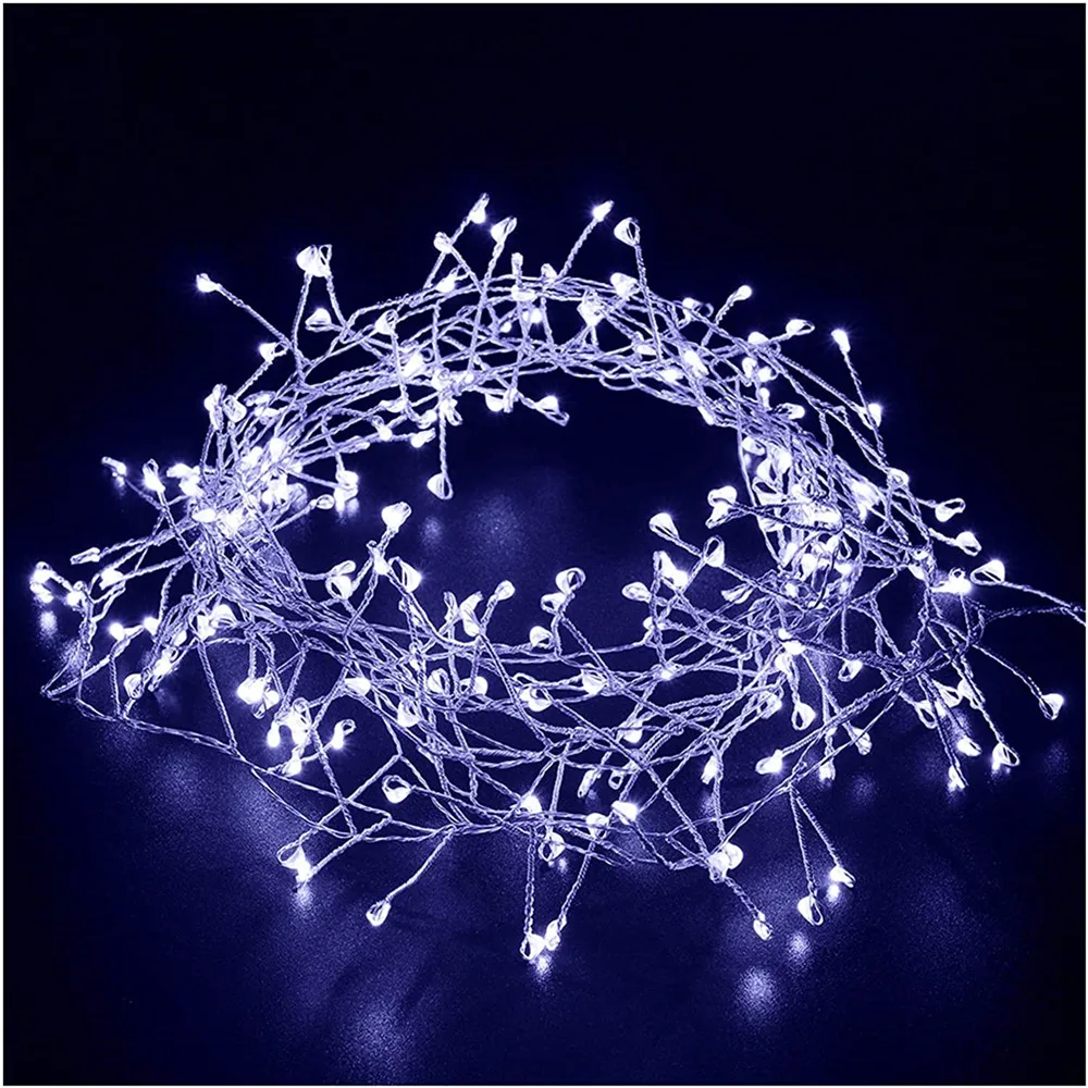 thumbnail image 1 of Guirnalda de luces de alambre de cobre que funciona con pilas, 100/200 LED, guirnalda de luces de hadas con forma de petardo para decoración navideña de jardín, 1 of 5
