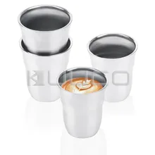 4 шт./партия 260 мл металлические чашки/двойные стенки из нержавеющей стали чашки для вина/коктейлей/поплавки/кофе/горячий шоколад/чай и т. Д