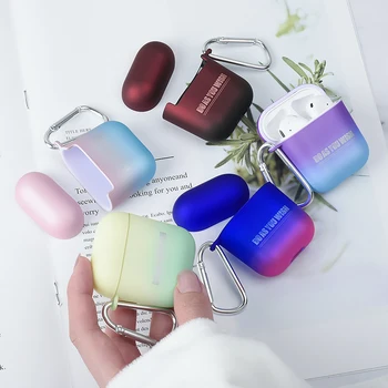 

Gradient Rainbow Color Earphone Cases For AirPods 2nd Aurora Hard PC Cover Case For Apple Airpods 1 Air Pods 2 Protective Sleeve