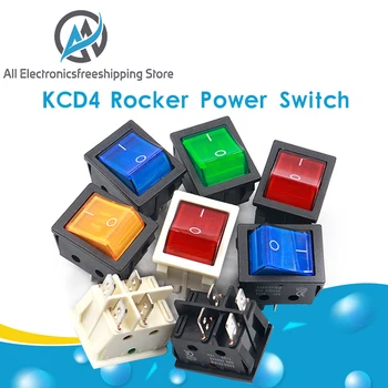 

1pcs Latching Rocker Switch Power Switch I/O 4 Pins With Light 16A 250VAC 20A 125VAC KCD4
