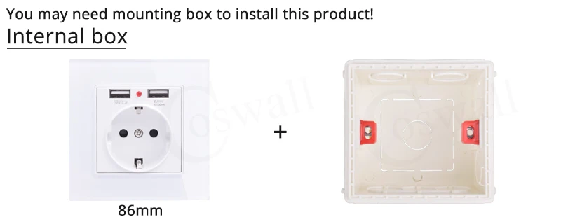 86暗盒欧插双usb