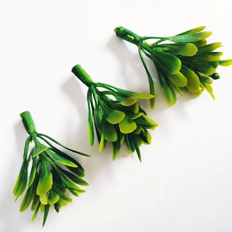 100 шт Мини ядро Stamen diy бонсай декоративные аксессуары цветочный горшок наполнение украшения поддельные растения DIY ВЕНОК поддельные цветы - Цвет: Green leaves 1