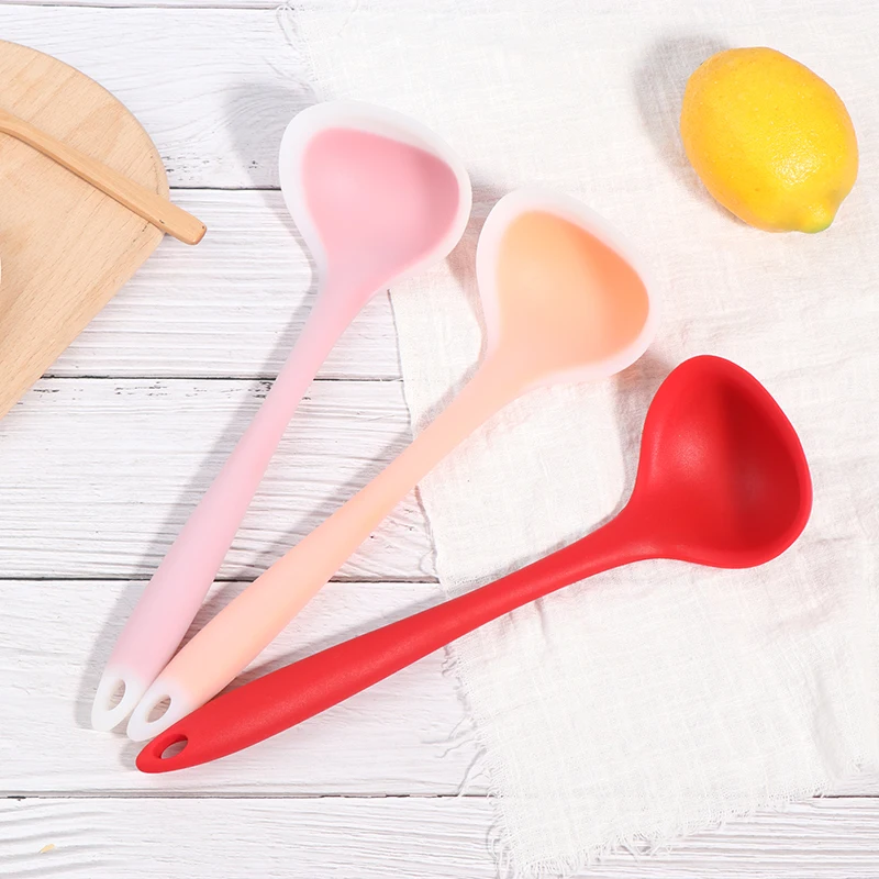 29*9.5cm Silicone Ladle Spoon Heat Resistant Long Handled Soup Food Grade Kitchen Utensils Cooking Tools | Дом и сад