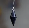Natural Blue sandstone crystal pendant Double pointed Seven chakra crystal pendulum. Lady. Men pendant Manual cutting polyhedron 1