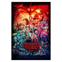 Cartel de Stranger Things Vintage 2020 de 60x90cm, nueva película de TV, impresiones de seda, arte de pared, pintura para decoración de dormitorio 50x75 60x85cm