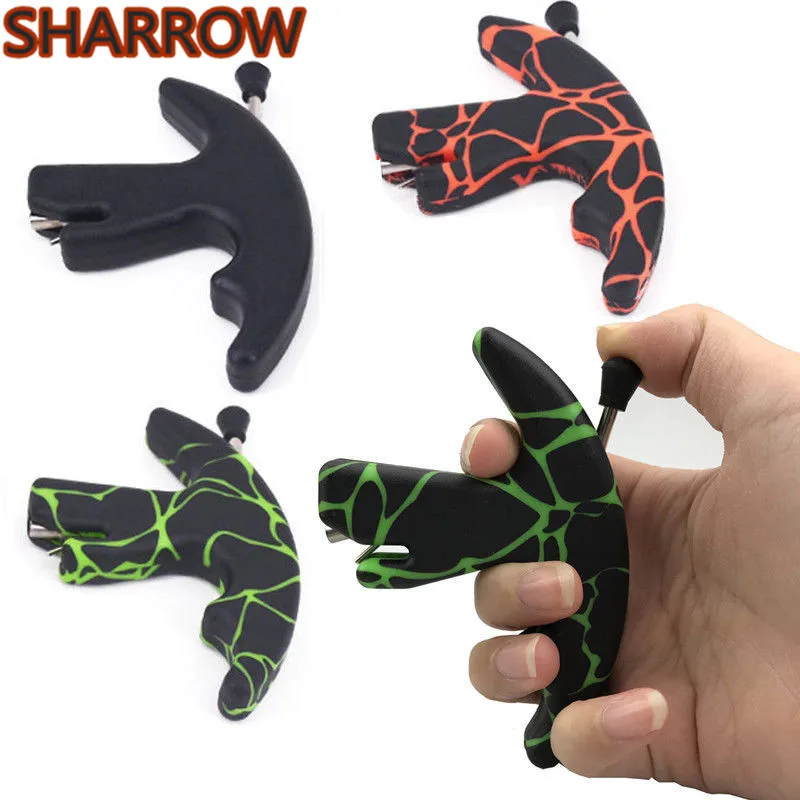 

1pc 3 Finger Archery Compound Bow Release Aids Strong Plastic humb Finger Grip Caliper For Outdoor Hunting Shooting Accessories