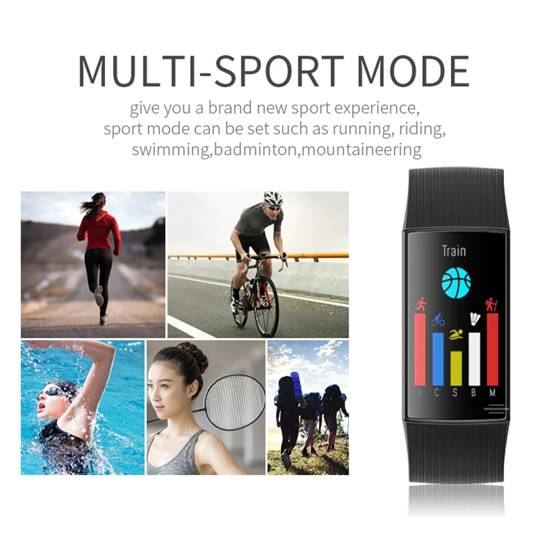 BINSSAW Smartwatch Sport 1.14 Screen Smart Band Fitness Activity Watch Blood Pressure Sleep Tracker  Alarm Clock for IOS Android