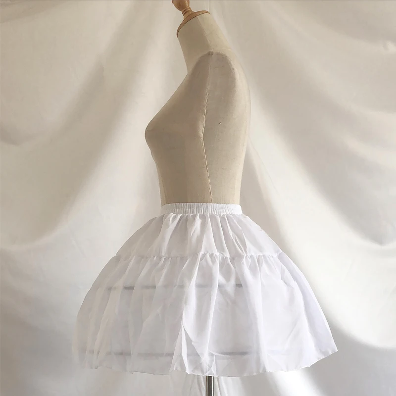 White princess style slim tulle Lolita short petticoat 2 circle chiffon pettiskirt smooth soft wedding costume accessories skirt