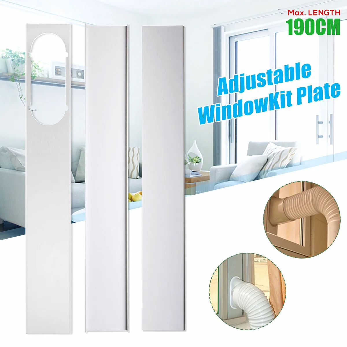 

3Pcs 6" Window Adjustable Adaptor Connector Exhaust Hose Window Slide Kit Plate For Air Conditioner Air Conditioning Accessories