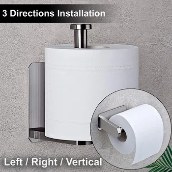 

Self Adhesive Toilet Paper Holder SUS 304 Stainless Steel No Drilling Bathroom Kitchen Tissue Paper Roll Towel Holder Rustproof,