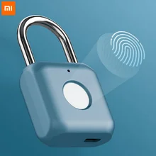 Xiaomi USB Перезаряжаемый умный без ключа Электронный замок с отпечатком пальца домашняя Противоугонная безопасность безопасности замок двери багаж чехол замок