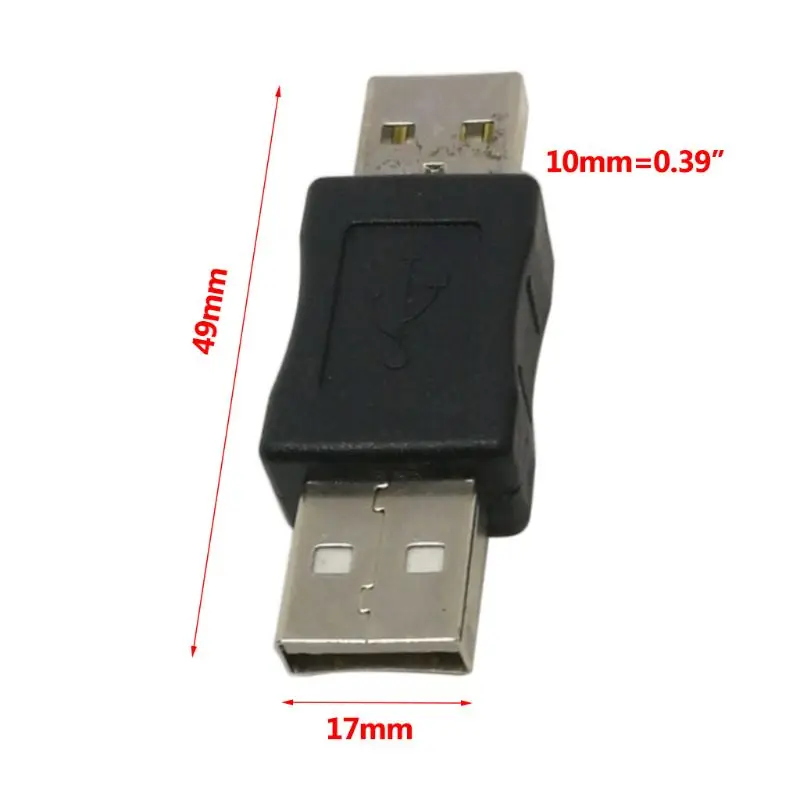 2 шт. USB мужчин и USB мужчин M/M Пол зарядное устройство адаптер Муфта конвертер разъем LX9A