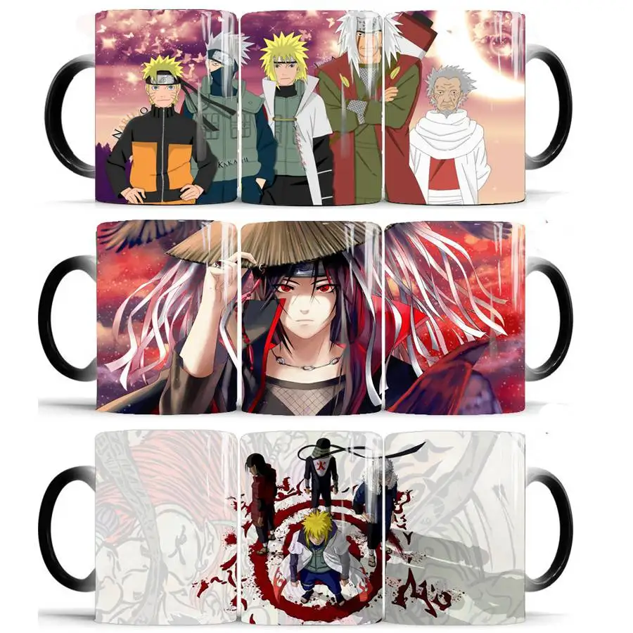 

Naruto Sasuke Uchiha Magic Mugs Cup 350ml Heat Sensitive Color Changing Tea Cup Mugs Gift Mug Drop Shipping