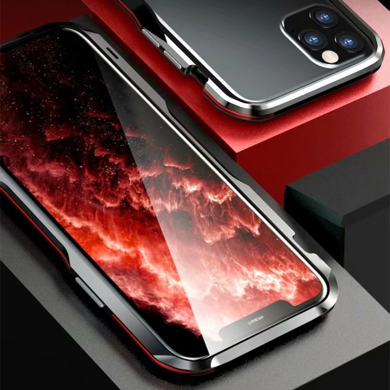 Для Apple iPhone 11 Pro Max X XS Max XR 8 7 Plus роскошный Броня Алюминиевый металлический бампер чехол рамка Защитная крышка Coques Funda