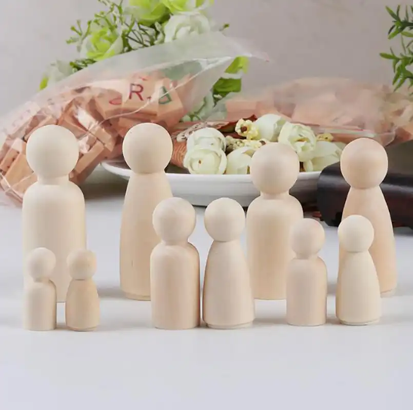 unfinished wooden peg dolls