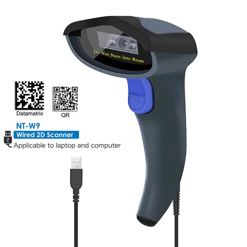 NETUM W9 Wired 2D Barcode Reader AND W8-X Bluetooth Wireless 2D/QR Barcode Scanner Scan PDF417 Data Matrix