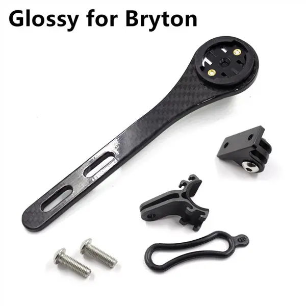 Glossy for Bryton Новинка углеродное волокно велосипедный дорожный велосипед MTB компьютер секундомер Спидометр держатель для Garmin Cateye Bryton Gopro - Цвет: Glossy for Bryton