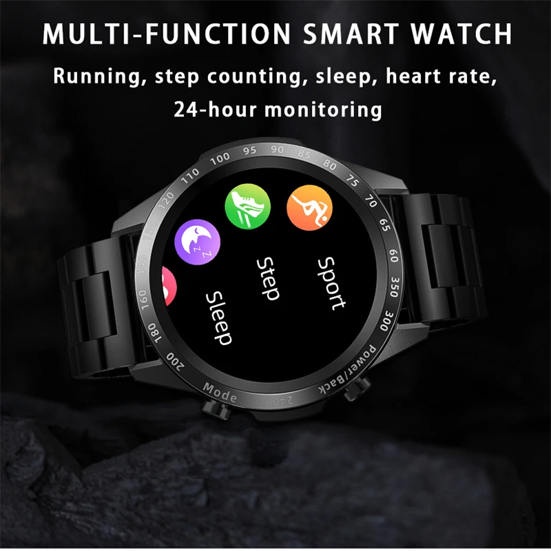 LIGE - Reloj inteligente para hombre, accesorio de pulsera resistente al agua IP68, con llamadas, Bluetooth, completamente táctil, rastreador de Fitness y presión arterial, 2021 - Imagen 5