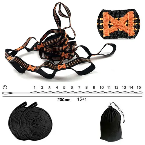 2 Pcs Hammock Straps 15+1 loops  2.5M 8.202 Ft 
