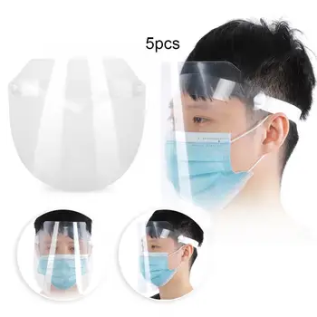 

5pcs Transparent Face Shield Face Guard Splattering Proof Anti Oil Dust Face Cover Mouth Mask Full Cover Face Shield Washable