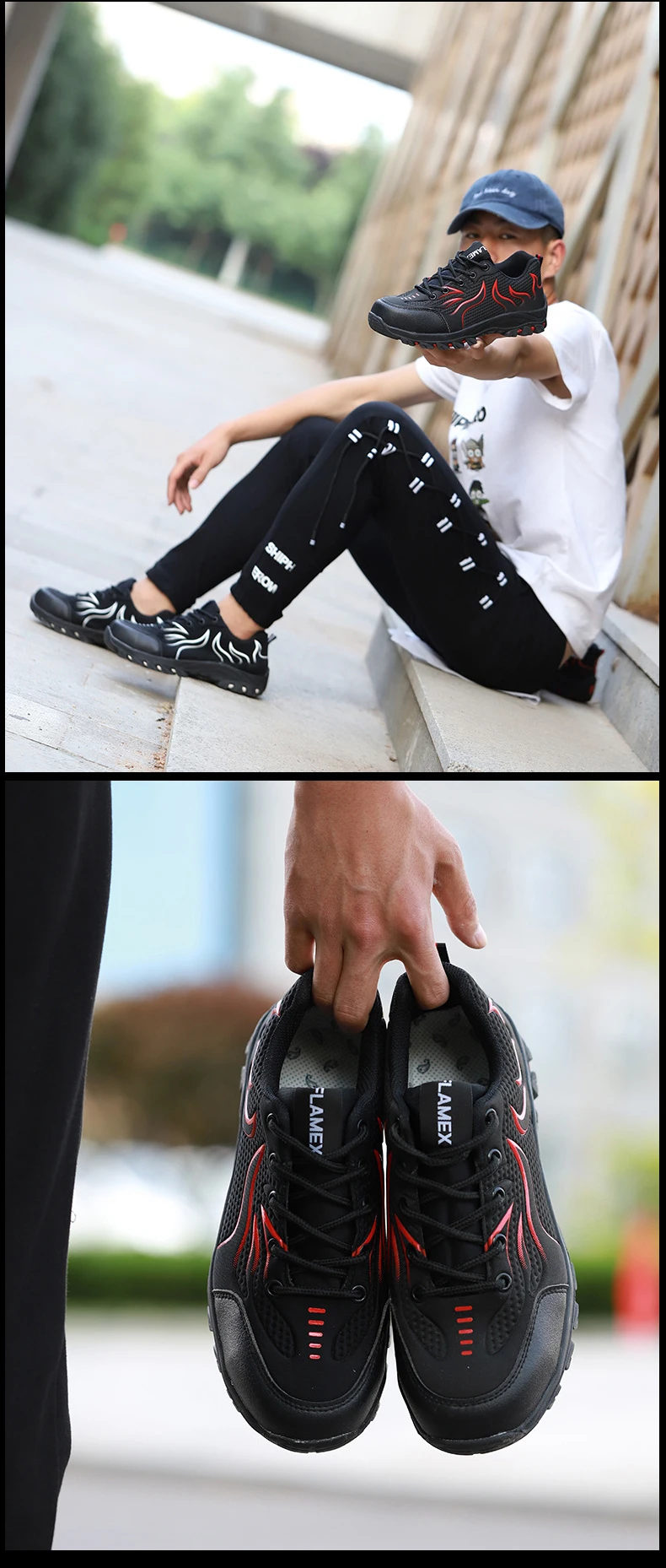 Защитные нестираемые кроссовки со стальным носком; Рабочая обувь; Мужская Противоударная обувь с защитой от проколов; Легкая