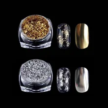 1 caixa de venda quente ouro prata sparkles paillette floco chip folhas unhas de papel gel polonês diy arte do prego decoração da moda decalque(China)