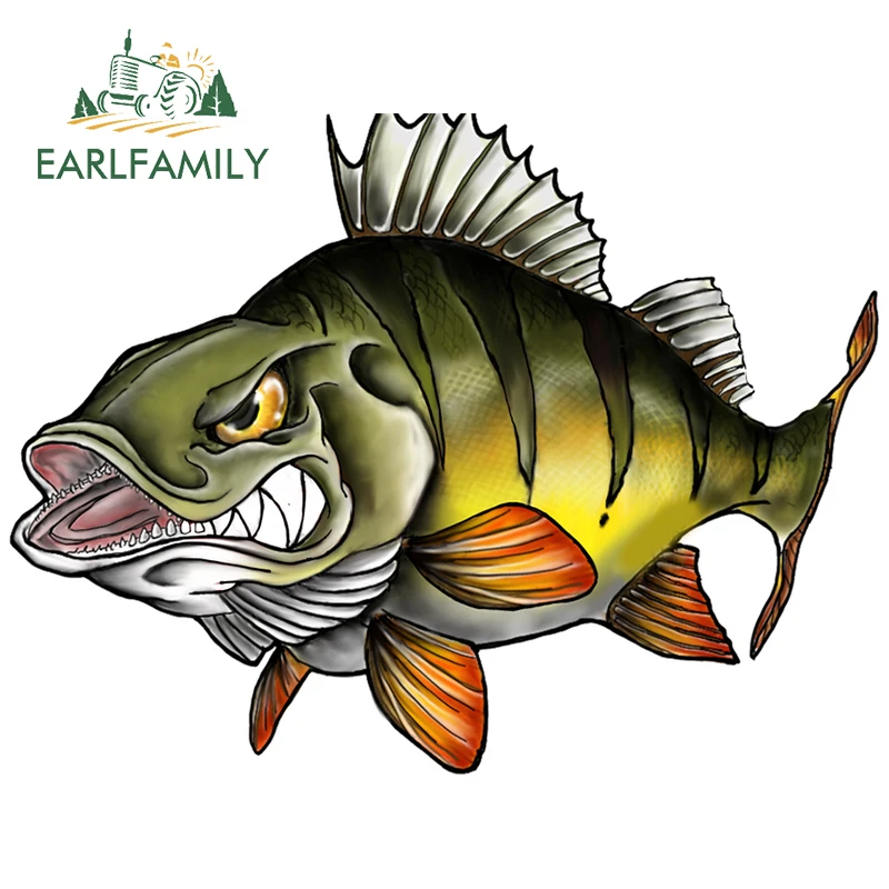 EARLFAMILY 13cm x 9.9cm for Peacock Bass Fish Anime Car Stickers Motorcycle Decal Funny Vinyl Creativite Laptop Decals Decor | Автомобили