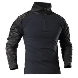 Military Camouflage Shirt Long Sleeve Army Tactical T Shirt Outdoor Hunting Climbing Shirts Breathable Sport Clothes Men Uniform