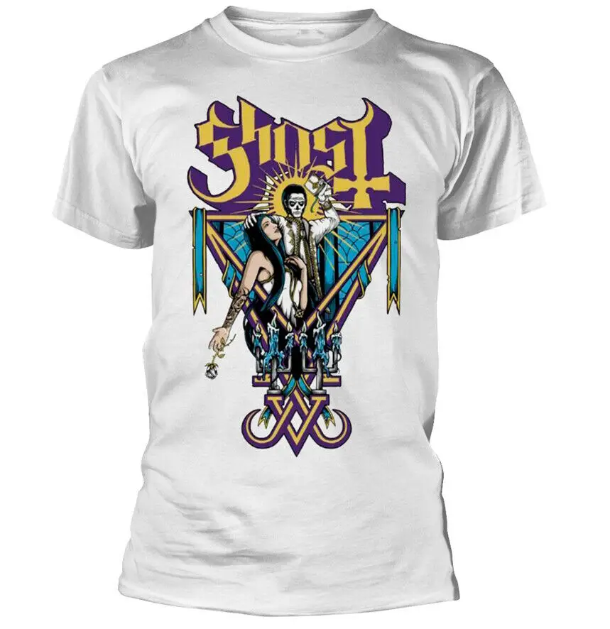 2019 Funny Ghost Blessed White T-Shirt Metal Rock Band Tshirt Unisex Tees |