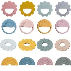 Baby Teether Silicone Teether Cartoon Sun Food Grade DIY Pacifier Chain Accessories Baby Molar Toys Teether For Teeth Kids Gift