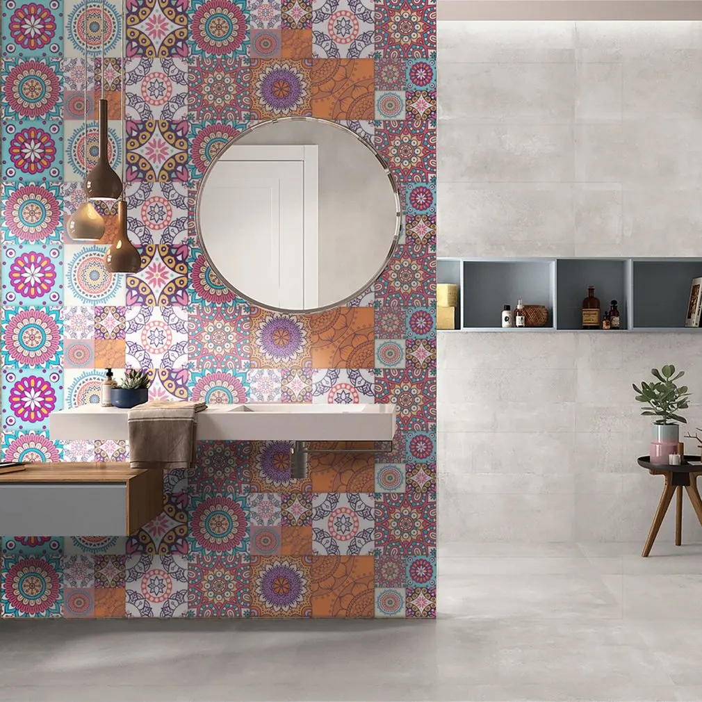 OUTAD 500*20cm Ceramic TilePrinting Film PVC Floor  Paper Covering DIY Self-Adhensive Waterproof Wall Stickers