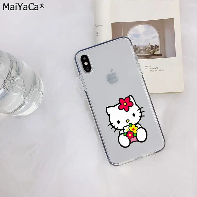 MaiYaCa милый Hello kitty на заказ fundas чехол для телефона с фото для Apple iphone 11 pro 8 7 66S Plus X XS MAX 5S SE XR Чехол для мобильного телефона