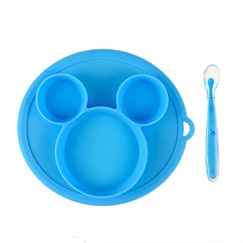 

Baby Food Bowl Feeding Plate Set Silica Gel Eco Friendly Children Bowl + Spoon Tableware Safety Non-toxic Kids Eating Dishes Set