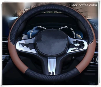 

High quality 37-38 cm diameter car parts steering wheel cover for BMW F-series E46 E90 F09 1 2 3 4 all series 5 6 7 X E