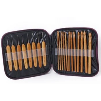 

20pcs/set Tools DIY Home Knitting Practical Craft Weaving Carbonized Bamboo Sewing Accessories Crochet Hooks