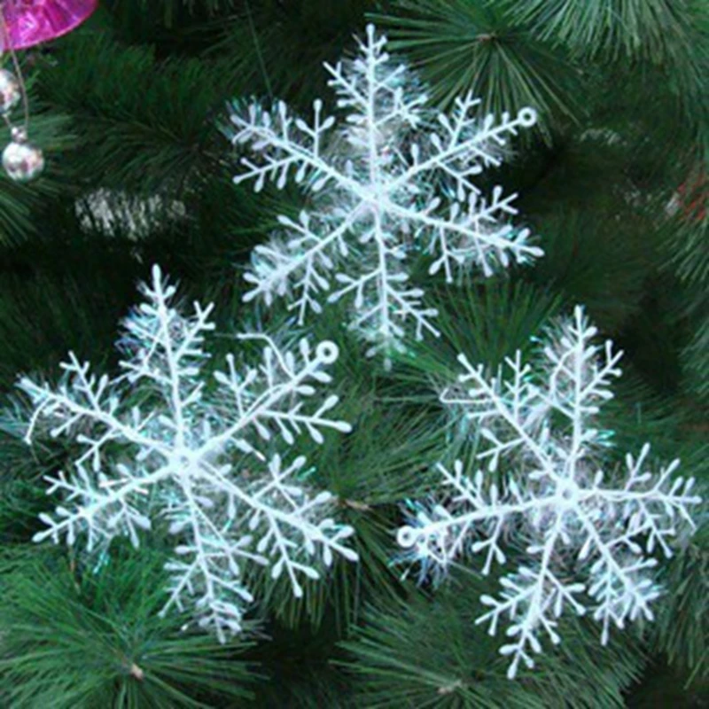 

Christmas Santa Elk Snowman Ornament White Plastic Christmas Snowflake Tree Window Christmas Decorations for Home
