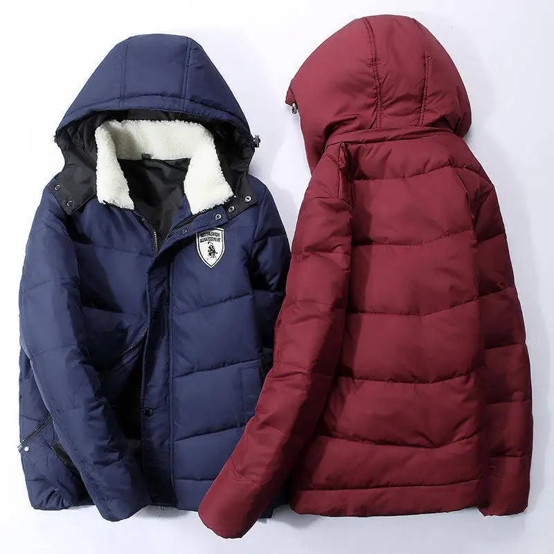 

Winter Men's Thick Hooded Down Jacket Casual Mens Solid Color White Duck Down Coat with Fur Collar Male Warm Zipper Outwear Top