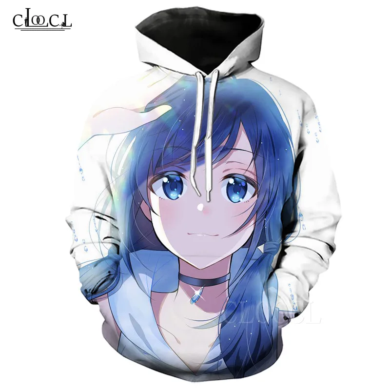 

Fashion Japanese Anime White Hoodies Weathering with You 3D Print Sweatshirt Men/Women Cartoon Casual Hoodie Hip Hop Streetwear