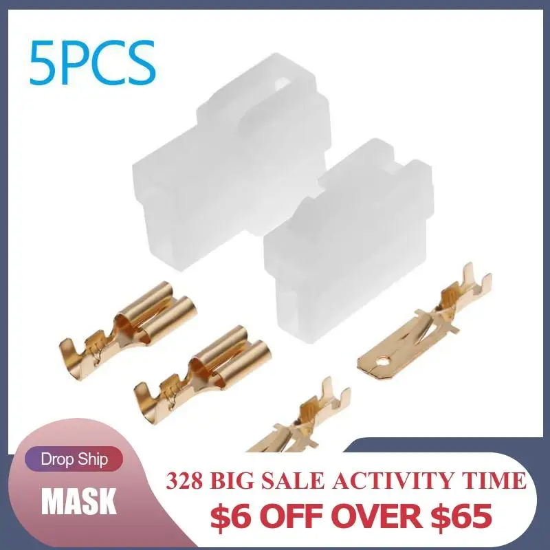 

5pcs Power Cable Connector Plug T-Type 2 Pin DC Power Adapter For Vehicle Interphone VHF/UHF Yaesu Radio Cable