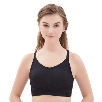 

Breathable Soft Front Fastening Comfortable Women Bra Yoga Wire Free Underwear Push Up Sports Non Slip Sexy Lace No Steel Ring