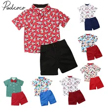 Г. Летняя одежда для малышей Топы с принтом замка для маленьких мальчиков, футболка с короткими рукавами, шорты, штаны, наряды одежда Санта-Клауса От 1 до 6 лет