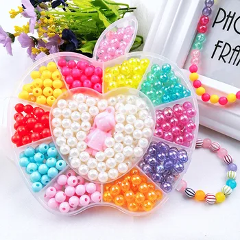 

DIY beads jewelry toy for kids chirdren girl 520pcs beads hand made Puzzle stitching puzzle bracelet necklace weakness