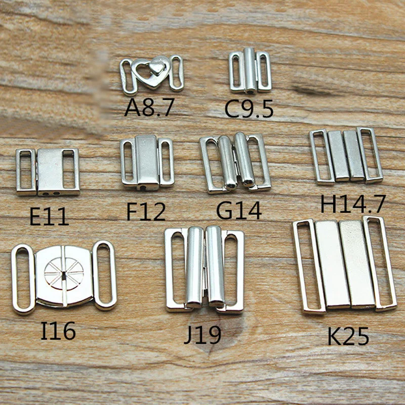 New 5PCS DIY Alloy Bra Adjustment Buckle Clip Swimwear Bikini Front Closure  Bra Buckle Metal Silver High Quality Bra Accessories