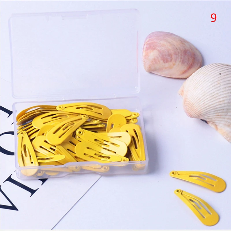50Pcs Candy Color Cartoon Cute Rabbit Metal Baby BB Clips Girls Hairpins Hair Clip Kids Headwear Children Accessories - Цвет: p9