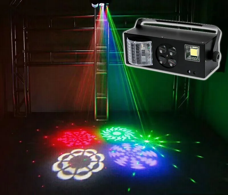 4 в 1 светодиодный лазерный стробоскоп DMX512 с эффектом Дерби | Лампы и освещение