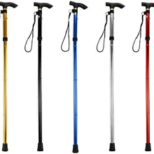 T-handle Регулируемая трость Алюминиевый металлический складной дорожный палка для туризма с нескользящей основой трость