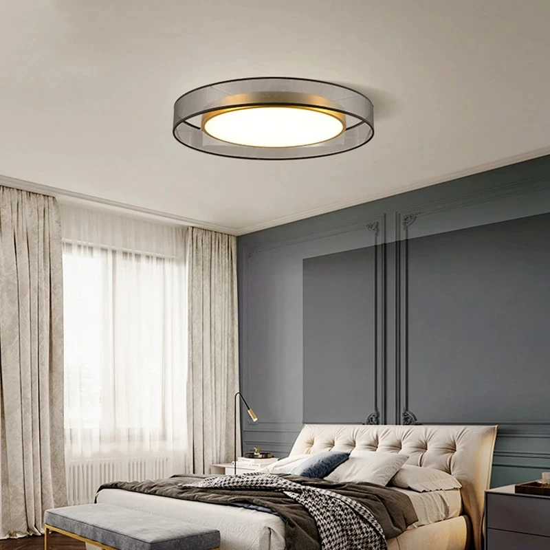 Lampada da soffitto a LED lampadario da soggiorno in rame camera  minimalista nordica lampada da camera da letto rotonda lampada da soffitto  da cucina - AliExpress